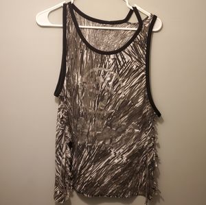 Zumba Women Large Gray Tank Top With Side Ties